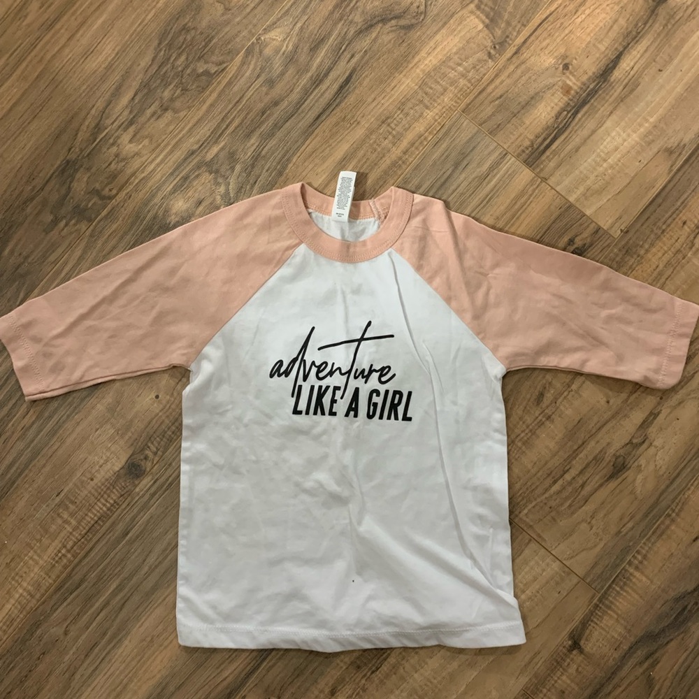 Toddler Girl’s Rivet Apparel 3/4 Sleeve Raglan